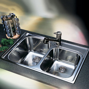B440239 Supreme Stainless Steel Double Bowl Kitchen Sink - Stainless Steel B440239 Supreme Stainless Steel Double Bowl Kitchen Sink - Stainless Steel