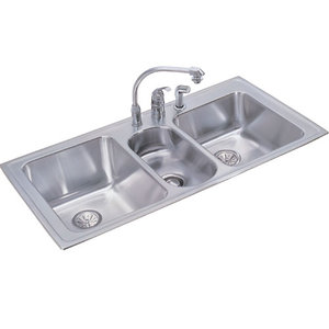 ELGR4322C Lustertone Triple Bowl Sink Kitchen Sink - Stainless Steel w/ Faucet ELGR4322C Lustertone Triple Bowl Sink Kitchen Sink - Stainless Steel w/ Faucet