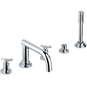 G25049000/G18033000 Atrio Trio Deck Mount With Handshower Tub Faucet - StarLight Chrome G25049000/G18033000 Atrio Trio Deck Mount With Handshower Tub Faucet - StarLight Chrome