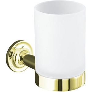 K14447-AF Purist Toothbrush & Tumbler Holder Bathroom Accessory - Vibrant French Gold K14447-AF Purist Toothbrush & Tumbler Holder Bathroom Accessory - Vibrant French Gold