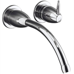 KT196CP/K307K Falling Water Wall Mount Bathroom Faucet Bathroom Faucet - Polished Chrome KT196CP/K307K Falling Water Wall Mount Bathroom Faucet Bathroom Faucet - Polished Chrome