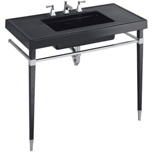 K3029BK/K2297GBK/K6861CP Kathryn Console Bathroom Sink - Black K3029BK/K2297GBK/K6861CP Kathryn Console Bathroom Sink - Black