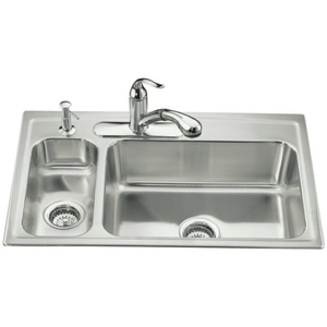 K3347R-4-NA Toccata Stainless Steel Double Bowl Kitchen Sink - Stainless Steel K3347R-4-NA Toccata Stainless Steel Double Bowl Kitchen Sink - Stainless Steel