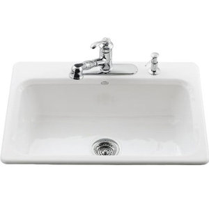K5832-4-0 Bakersfield White/Color Single Bowl Kitchen Sink - White K5832-4-0 Bakersfield White/Color Single Bowl Kitchen Sink - White