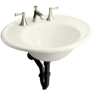 K2822-8B-96 Iron Works Wall Hung Bathroom Sink - Biscuit K2822-8B-96 Iron Works Wall Hung Bathroom Sink - Biscuit