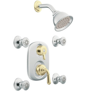 M243CP Monticello Two Wall Power Custom Shower System - Chrome/Polished Brass M243CP Monticello Two Wall Power Custom Shower System - Chrome/Polished Brass