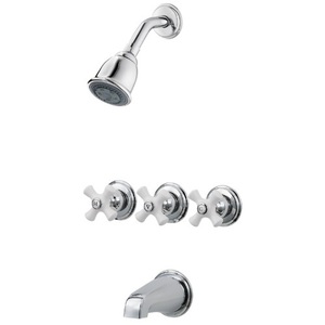 P018CPC/P0131XA Savannah Three Handle Tub & Shower Faucet - Polished Chrome P018CPC/P0131XA Savannah Three Handle Tub & Shower Faucet - Polished Chrome