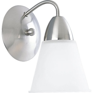 PP330109 Etched Glass 1 Bulb Wall Sconce - Brushed Nickel PP330109 Etched Glass 1 Bulb Wall Sconce - Brushed Nickel