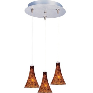 EE94631104SN Leopard Multi Light Pendant Light - Satin Nickel / Amber EE94631104SN Leopard Multi Light Pendant Light - Satin Nickel / Amber