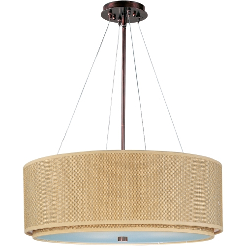 EE95165101OI Elements Drum Pendant Pendant Light - Oil Rubbed Bronze / GrassCloth EE95165101OI Elements Drum Pendant Pendant Light - Oil Rubbed Bronze / GrassCloth