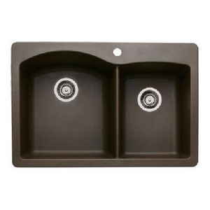 B440213 Diamond White/Color Double Bowl Kitchen Sink - Cafe Brown B440213 Diamond White/Color Double Bowl Kitchen Sink - Cafe Brown
