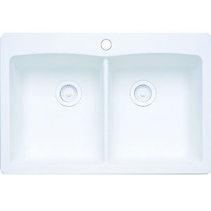 B440221 Diamond White/Color Double Bowl Kitchen Sink - White B440221 Diamond White/Color Double Bowl Kitchen Sink - White