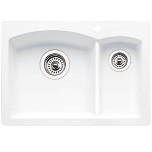 B440190 Diamond White/Color Undermount - Double Bowl Kitchen Sink - White B440190 Diamond White/Color Undermount - Double Bowl Kitchen Sink - White