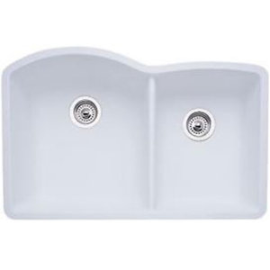 B440180 Diamond White/Color Undermount - Double Bowl Kitchen Sink - White B440180 Diamond White/Color Undermount - Double Bowl Kitchen Sink - White