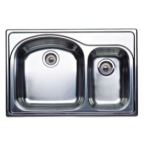 B440171 Wave Plus Stainless Steel Double Bowl Kitchen Sink - Stainless Steel B440171 Wave Plus Stainless Steel Double Bowl Kitchen Sink - Stainless Steel
