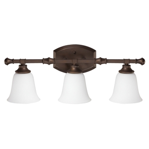 C1333BB242 Belmont 3 Bulb Bathroom Lighting - Burnished Bronze C1333BB242 Belmont 3 Bulb Bathroom Lighting - Burnished Bronze