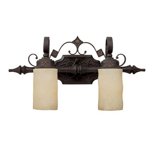 C1902RI125 River Crest 2 Bulb Bathroom Lighting - Rustic Iron C1902RI125 River Crest 2 Bulb Bathroom Lighting - Rustic Iron