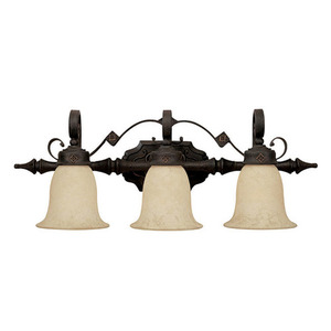 C1903RI294 River Crest 3 Bulb Bathroom Lighting - Rustic Iron C1903RI294 River Crest 3 Bulb Bathroom Lighting - Rustic Iron