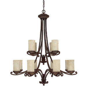 C3032WB261 Highlands Large Foyer Chandelier Chandelier - Weather Brown C3032WB261 Highlands Large Foyer Chandelier Chandelier - Weather Brown