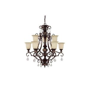 C3519CB294CR Manchester Mid Sized Chandelier Chandelier - Chesterfield Brown C3519CB294CR Manchester Mid Sized Chandelier Chandelier - Chesterfield Brown