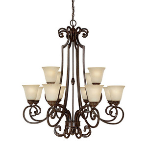 C3582CB287 Barclay Large Foyer Chandelier Chandelier - Chesterfield Brown C3582CB287 Barclay Large Foyer Chandelier Chandelier - Chesterfield Brown