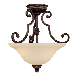 C3588CB Barclay Semi Flush Mount Ceiling Light - Chesterfield Brown C3588CB Barclay Semi Flush Mount Ceiling Light - Chesterfield Brown
