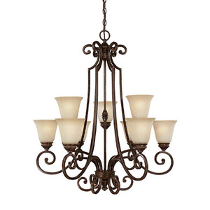 C3589CB287 Barclay Mid Sized Chandelier Chandelier - Chesterfield Brown C3589CB287 Barclay Mid Sized Chandelier Chandelier - Chesterfield Brown