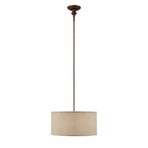 C3910BB456 Midtown Drum Pendant Pendant Light - Burnished Bronze / Beige C3910BB456 Midtown Drum Pendant Pendant Light - Burnished Bronze / Beige