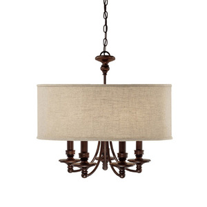 C3915BB454 Midtown Mid Sized Chandelier Chandelier - Burnished Bronze / Beige C3915BB454 Midtown Mid Sized Chandelier Chandelier - Burnished Bronze / Beige