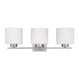 C8493BN103 Steele 3 Bulb Bathroom Lighting - Brushed Nickel C8493BN103 Steele 3 Bulb Bathroom Lighting - Brushed Nickel