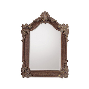CM362442 Unique Shape Mirror - Dark Spice w/Silver and Gold CM362442 Unique Shape Mirror - Dark Spice w/Silver and Gold