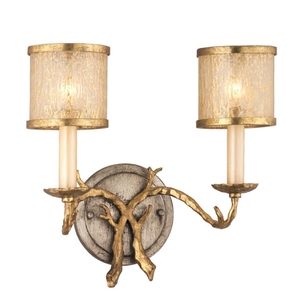 C6662 Parc Royale 2 Bulb Bathroom Lighting - Gold / Silver Leaf C6662 Parc Royale 2 Bulb Bathroom Lighting - Gold / Silver Leaf