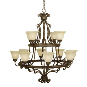 C8144AG12 Riata Large Foyer Chandelier Chandelier - Aged Bronze C8144AG12 Riata Large Foyer Chandelier Chandelier - Aged Bronze