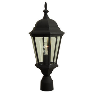 CZ25505 Straight Glass Post Light Post Lights - Matte Black CZ25505 Straight Glass Post Light Post Lights - Matte Black