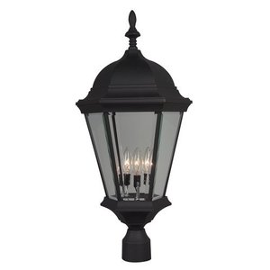 CZ55505 Straight Glass Post Light Post Lights - Matte Black CZ55505 Straight Glass Post Light Post Lights - Matte Black