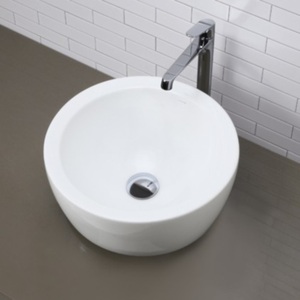 D1418CWH Round China Vessel Style Bathroom Sink - White D1418CWH Round China Vessel Style Bathroom Sink - White