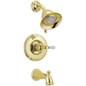 DT14455PBLHP/DH712PB/DR10000UN Victorian One Handle Tub & Shower Faucet - Brilliance Polished Brass DT14455PBLHP/DH712PB/DR10000UN Victorian One Handle Tub & Shower Faucet - Brilliance Polished Brass