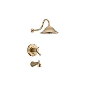 DT17T497CZ/DR10000UNBX Cassidy One Handle Tub & Shower Faucet - Brilliance Champagne Bronze DT17T497CZ/DR10000UNBX Cassidy One Handle Tub & Shower Faucet - Brilliance Champagne Bronze