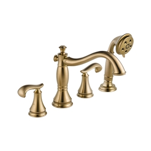 DT4797CZLHP/DR4707/DH698CZ Cassidy Deck Mount With Handshower Tub Faucet - Brilliance Champagne Bronze DT4797CZLHP/DR4707/DH698CZ Cassidy Deck Mount With Handshower Tub Faucet - Brilliance Champagne Bronze