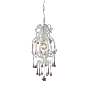 E120031RS Opulence Mini-Pendant Pendant Light - Antique White / Rose E120031RS Opulence Mini-Pendant Pendant Light - Antique White / Rose