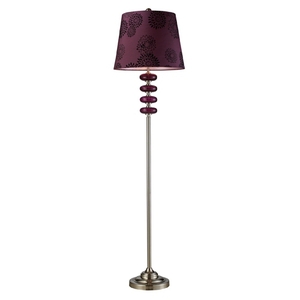 DD1881 Vidrio Floor Lamp - Brushed Steel & Plum Blown DD1881 Vidrio Floor Lamp - Brushed Steel & Plum Blown
