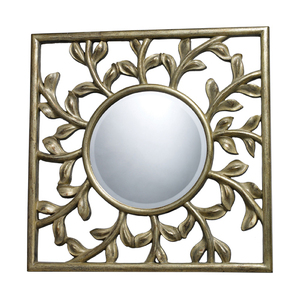 SIDM1925 Oviedo Round Mirror - Silver Leaf With Black Antique SIDM1925 Oviedo Round Mirror - Silver Leaf With Black Antique