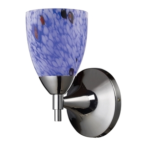 E101501PCBL Celina 1 Bulb Wall Sconce - Polished Chrome / Starburst Blue E101501PCBL Celina 1 Bulb Wall Sconce - Polished Chrome / Starburst Blue
