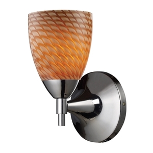 E101501PCC Celina 1 Bulb Wall Sconce - Polished Chrome / Cocoa E101501PCC Celina 1 Bulb Wall Sconce - Polished Chrome / Cocoa