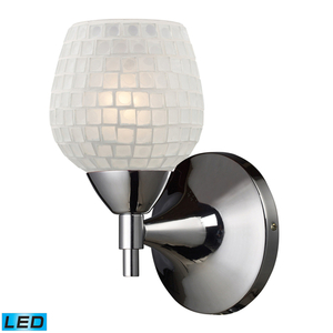 E101501PCWHTLED Celina 1 Bulb Wall Sconce - Polished Chrome / White E101501PCWHTLED Celina 1 Bulb Wall Sconce - Polished Chrome / White