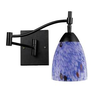 D101511DRBL Celina Swing Arm Lamp - Dark Rust / Starburst Blue D101511DRBL Celina Swing Arm Lamp - Dark Rust / Starburst Blue