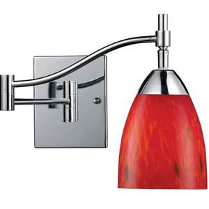 D101511PCFR Celina Swing Arm Lamp - Polished Chrome / Fire Red D101511PCFR Celina Swing Arm Lamp - Polished Chrome / Fire Red