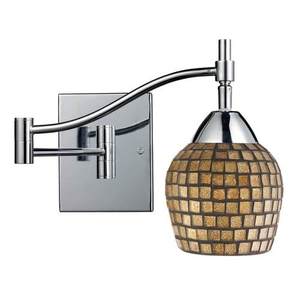 D101511PCGLD Celina Swing Arm Lamp - Polished Chrome / Gold Leaf D101511PCGLD Celina Swing Arm Lamp - Polished Chrome / Gold Leaf
