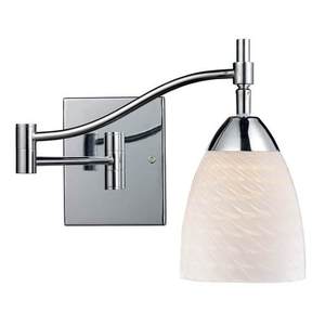 D101511PCWS Celina Swing Arm Lamp - Polished Chrome / White Swirl D101511PCWS Celina Swing Arm Lamp - Polished Chrome / White Swirl