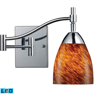 E101511PCESLED Celina 1 Bulb Wall Sconce - Polished Chrome / Espresso E101511PCESLED Celina 1 Bulb Wall Sconce - Polished Chrome / Espresso